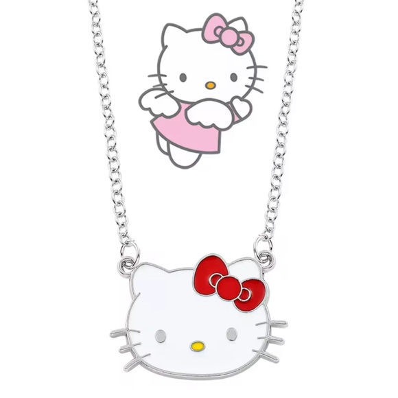 NWOT Hello Kitty Necklace with Red Bow Charm - Picture 1 of 4
